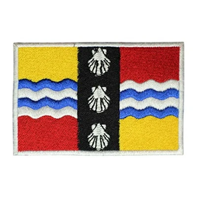 Image of Bedfordshire County Flag Logo Embroidered Iron on Patch Sew Badge Applique for Clothes