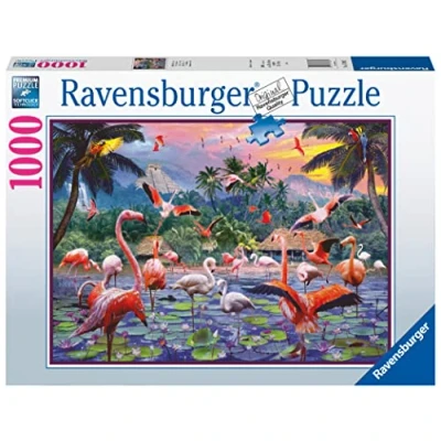 Image of Ravensburger Pink Flamingoes 1000 Piece Jigsaw Puzzle for Adults and Kids Age 12 Years Up