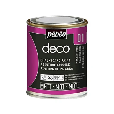 Image of Pebeo 250 ml Deco Chalkboard Paint, Blackboard, 093501, Black