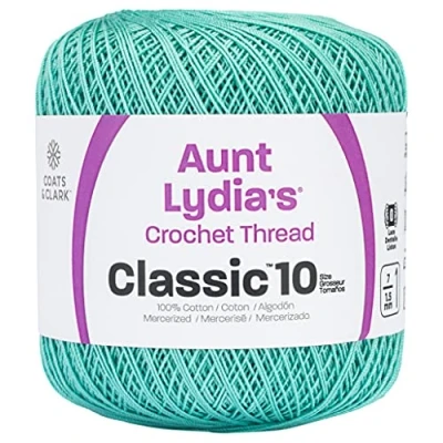 Image of Aunt Lydia Coats Crochet Crochet, Cotton Classic Size 10, Aqua