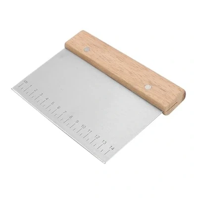 Image of Dough Cutter for Bread and Pizza Stainless Steel Metal Griddle Scraper Chopper Multipurpose Bench Kitchen Utensil Flat Top
