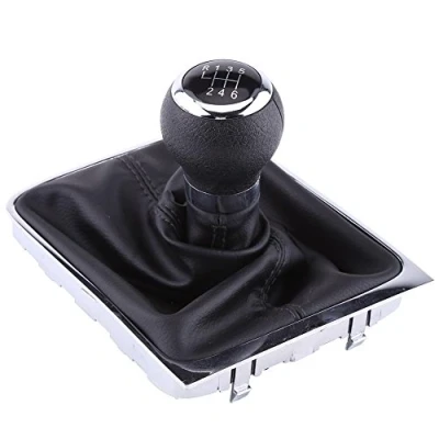 Image of Akozon 6 Speed Car Gear Shift Knob, Knob Gaiter Boot Shifter Stick with Cover Kit for Passat B6 2005 2012