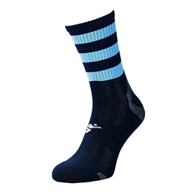Image of Precision Pro Hooped GAA Mid Socks Navy/Sky UK Size 7 11, K REY 721MNK