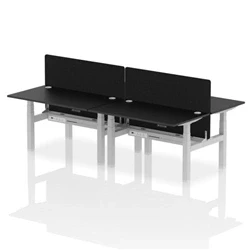 Image of Air B2B 1400x800mm Adjustable 4P Bench Desk CP Black/Silver + Screen