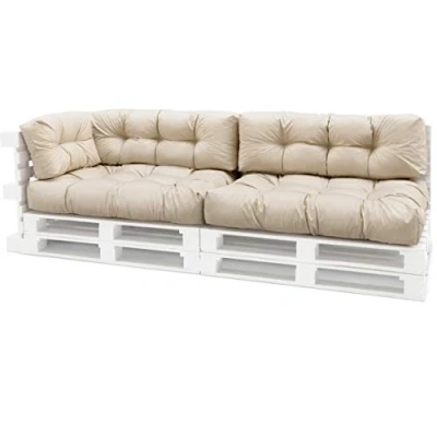 Image of Spatium Euro pallets cushions removable pillowcase, water resistant, resistant to stains Beige 5 Piece Set