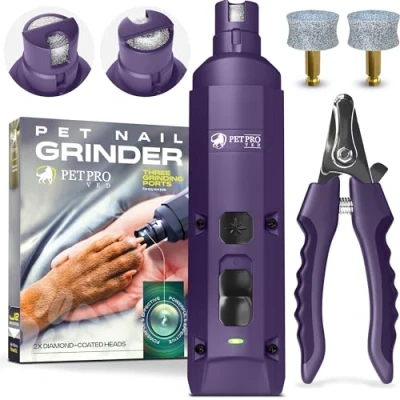 Image of PETPROVED Dog Nail Grinders Silent Claw Grinder for Dogs Claws Safe Trimmer Electric Pet File