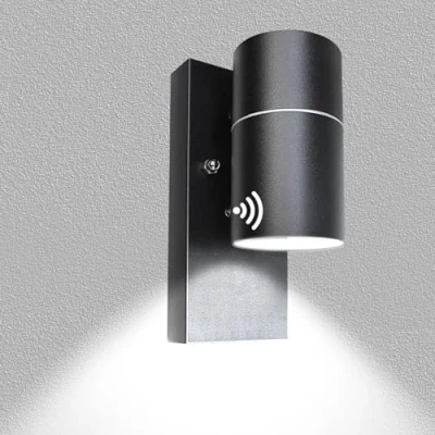Image of Wondlumi Dusk Till Dawn Outside Wall Lights, Outdoor Lights Mains Powered with Sensor, Garden Spot Light Waterproof Black, Incl. GU10 LED Bulb Cool White
