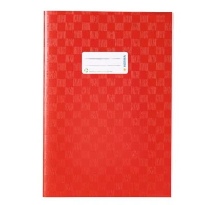 Image of HERMA 7442 Notebook Covers A4 Raffia Red, Pack of 25, Book with Label &amp; Structure Made Durable Wipe Clean Polypropylene Film, Cover Set for School Notebooks, Coloured