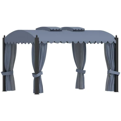 Image of vidaXL Gazebo with Curtains 3x4 m Anthracite Steel