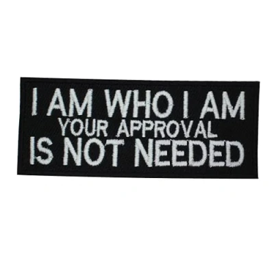 Image of I Am Who Letters Logo Patch Iron On Sew Embroidered Badge Applique for Clothes Shirts Jeans etc