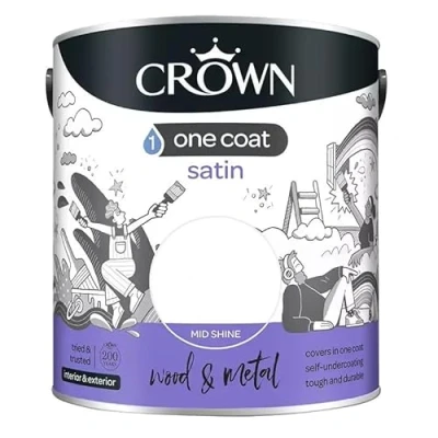 Image of Crown One Coat Satin, Pure Brilliant White (0.75 Liters)