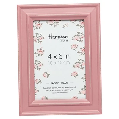 Image of Hampton Frames PALOMA Distressed Shabby Chic Picture Photo Frame Pink 4x6 (10x15cm) PAL301946P