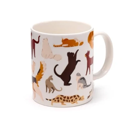 Image of Puckator Feline Fine Cats Porcelain Mug Funny Home Accessories Cute Gifts for Girlfriend Large Mugs Men Women Hot Drinks Cups Presents Secret Santa Gift Cup Set