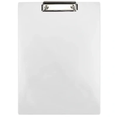 Image of Netuno Clipboard A4 with Clip White Writing Board Metal Clamp Hard Plate Plastic Case Pad DIN Document Holder