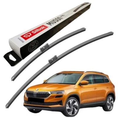 Image of Silbak Windscreen Wipers, for SKODA KAROQ (2023 ONWARDS) Wiper Blades, 650mm/450mm, Front Blades Set KAROQ,