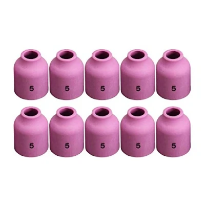 Image of RIVERWELD TIG Gas Lens Alumina Nozzle Ceramic Cup 53N59 (#5 D8.0 x 25.5mm) Fit PTA DB SR WP 9 17 18 20 25 26 Welding Torch 10pk