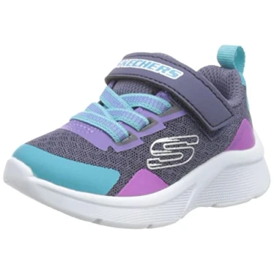 Image of Skechers 302348N CCMT Sneaker, Charcoal Synthetic/Multi Trim, 4 UK Toddlers