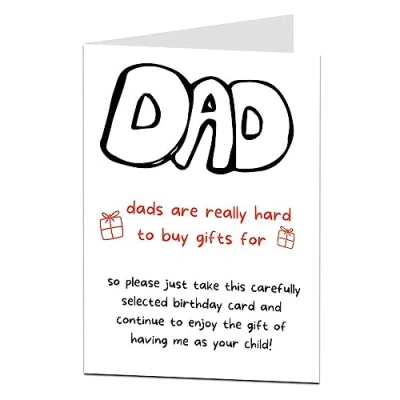 Image of Funny Birthday Card For Dad Daddy Humorous Design From Son Or Daughter