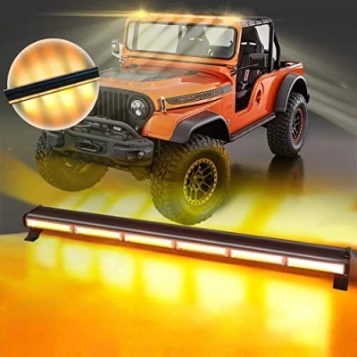 Image of 90cm Flashing Beacon Light, 240W Double Sided Amber Emergency Warning Strobe Light for Truck Vehicle with 12 24v Cigarette Lighter Plug