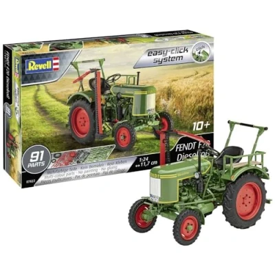 Image of Revell Easy Click 07822 Fendt F20 Dieselroß Traktor 1:24 Scale Unbuilt/Pre coloured/Click Together (Non Glue) Plastic Model Kit