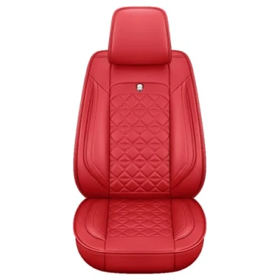 Image of Congxy Universal Car Seat Covers waterproof leather Full Set, To Fit Most Cars, Side Airbag Compatible, Red Standard