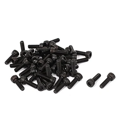 Image of Sourcingmap M3 x 10mm Carbon Steel Full Thread Hex Socket Cap Head Screws Bolts Black 50 Pcs