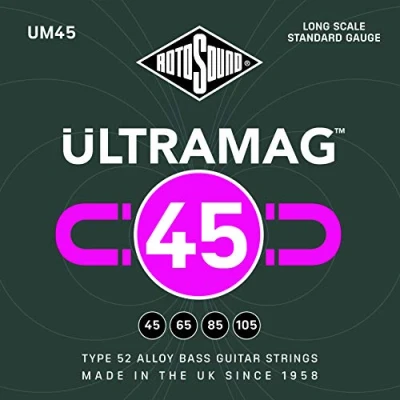 Image of Rotosound UM Ultramag Bass roundwound long scale set 4 string Standard 45 105 UM45