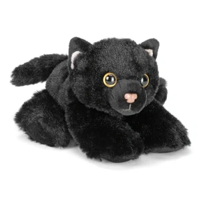 Image of Wild Republic Black Cat Stuffed Animal, Plush Toy, Gifts for Kids, Hug&#039;Ems 7 Inches
