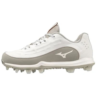 Image of Mizuno Women&#039;s Finch Elite 6 Low TPU Softball Cleat, White grey, 10