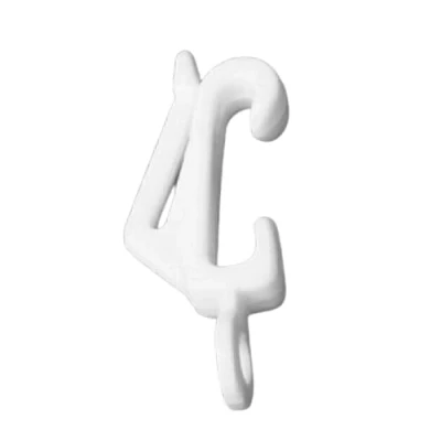 Image of White Plastic Curtain Track Glide Gliders Hooks To Fit Harrison Drape White/Silver (50)
