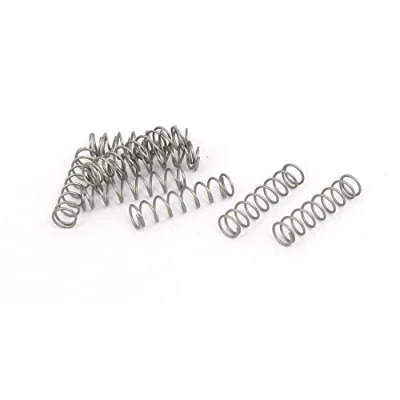 Image of sourcingmap Compression Spring,304 Stainless Steel,5mm OD,0.5mm Wire Size,20mm Free Length,Silver Tone,10Pcs