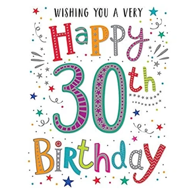 Image of Regal Publishing Modern Milestone Age Happy Birthday Card 30th 8 x 6 inches