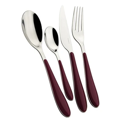 Image of Bugatti GGRG 023F50 Gioia Ménagère de 24 Pièces Acier Inox Rouge Grenat 22 x 8 30 cm