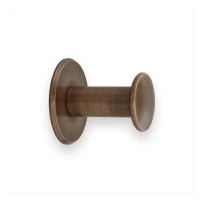 Image of Evi Bathroom Hanger Wall Brass Antique Leather Finish for Hanging Clothes, Coats or Towels Adhesive Towel Rail and/or Screw 188DUALLCU
