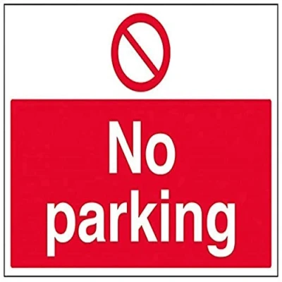 Image of V Safety No Parking Sign 400mm x 300mm 1mm Rigid Plastic
