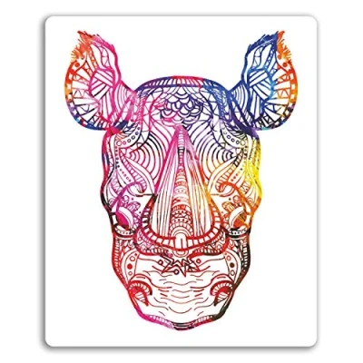Image of 2 x 10cm Rhino Vinyl Stickers Rhinoceros Tribal Sticker Laptop Luggage #17811 (10cm Tall)