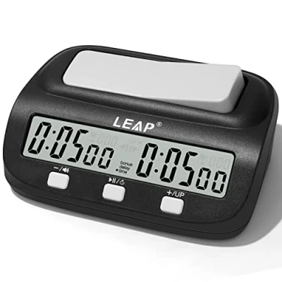Image of LEAP Chess Clock Upgraded Digital Clocks Timer with Bonus &amp; Delay Countdown Function for 2 Player Board Games Black