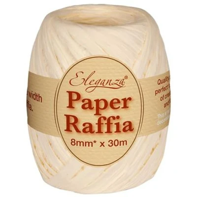 Image of Eleganza Paper Raffia 8mm x 30m No.61 Ivory