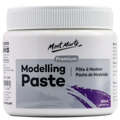 Image of Mont Marte Modelling Paste 500ml White Ideal for 3D effects Suitable Acrylic Painting and Oil Texture Canvas