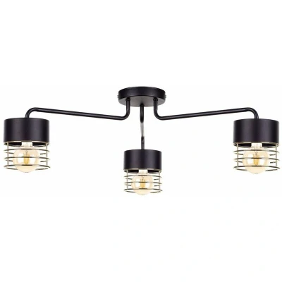 Image of Royal Multi Arm Semi Flush Ceiling Light Gold, 12cm, 3x E27