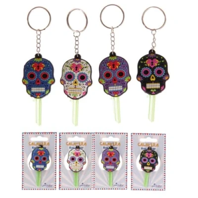 Image of Puckator Day of the Dead Funky PVC Key Cover Chain Chains For Men Wallets Small Toys Mystery Boxes Gifts Kids Keychain Cute Metal And Resin Keyring