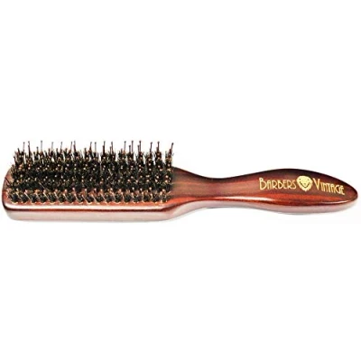 Image of Barbers Vintage Professional Classic Styler Brush with Boar &amp; Nylon Bristles Dark Brown For healthy hair. Promotes hair regrowth
