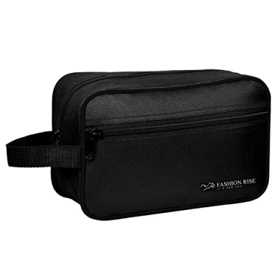 Image of Toiletry Bag Water Resistant Nylon Travel Wash Lightweight Dopp Kit for Men and Women (Black)