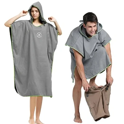 Image of Changing Robe Towel Poncho with Hood for Surfing Swimming Wetsuit Changing,Compact &amp; Light Weight,One Size Fit All