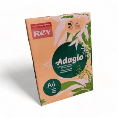 Image of Rey Adagio A4 80gsm (500 Sheets) Mandarin Paper for Laser, Copiers and Inkjet Printers 1 Ream