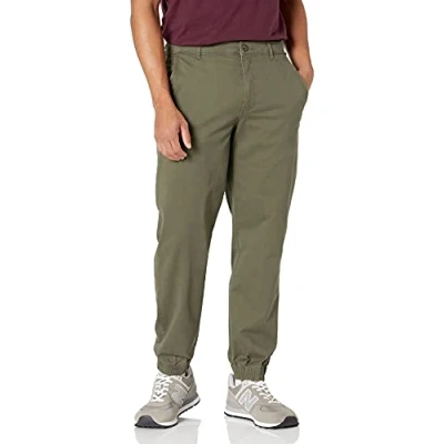 Image of Amazon Essentials Men&#039;s Straight Fit Chino Jogger Trousers, Olive, XXL