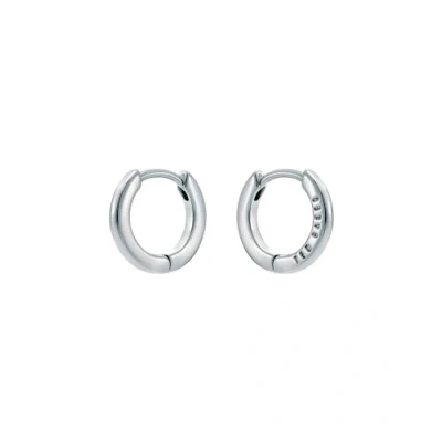 Image of Ted Baker Crislie Logo Hoop Earrings (12mm) For Women (Silver)
