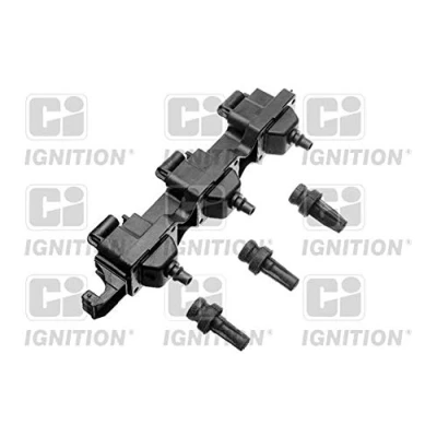 Image of 5970A1 Ignition coil QUINTON HAZELL XIC8225 4 pin connector incl. spark plug PEUGEOT: 406 Coupe, Saloon, RENAULT: LAGUNA 1
