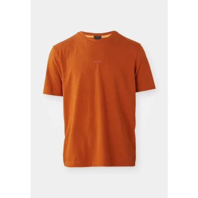 Image of BOSS Mens TChup Logo Print T Shirt in Stretch Cotton
