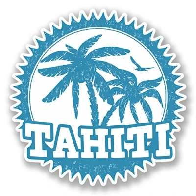 Image of 2 x 10cm Tahiti Vinyl Sticker Bike Laptop Car Flag Luggage Tag Palm Tree #5541 (10cm 10cm)
